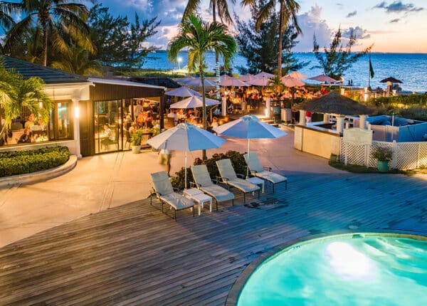 turks and caicos resort sands pool at night